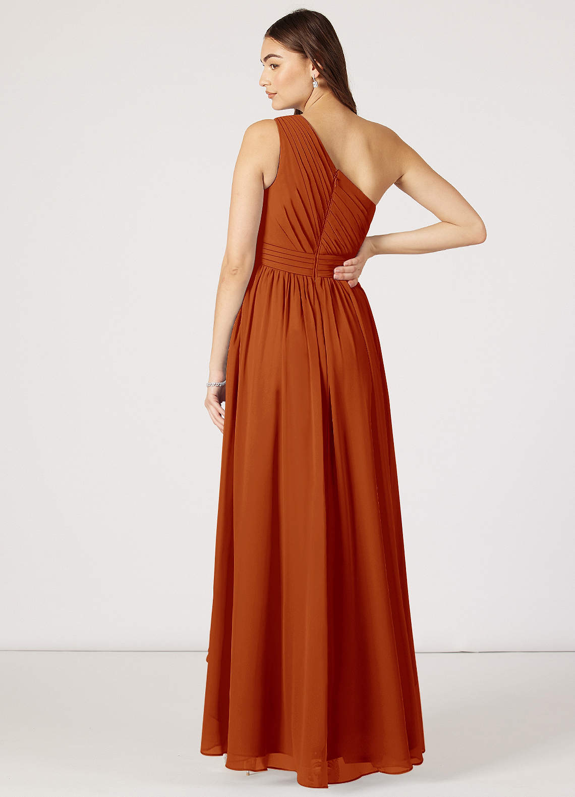 Azazie Mathilda Bridesmaid Dresses A-Line One Shoulder Chiffon Asymmetrical Dress image1