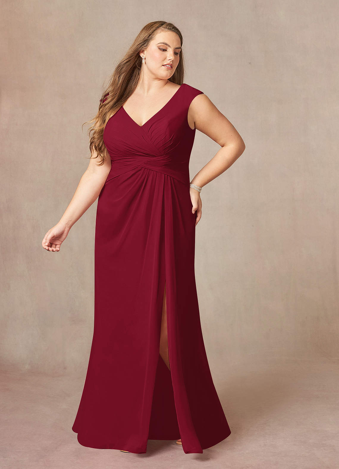 chinese dress ladies One-Shoulder Plus Size Chiffon Bridesmaid Dresses, Lime_Green main image 0