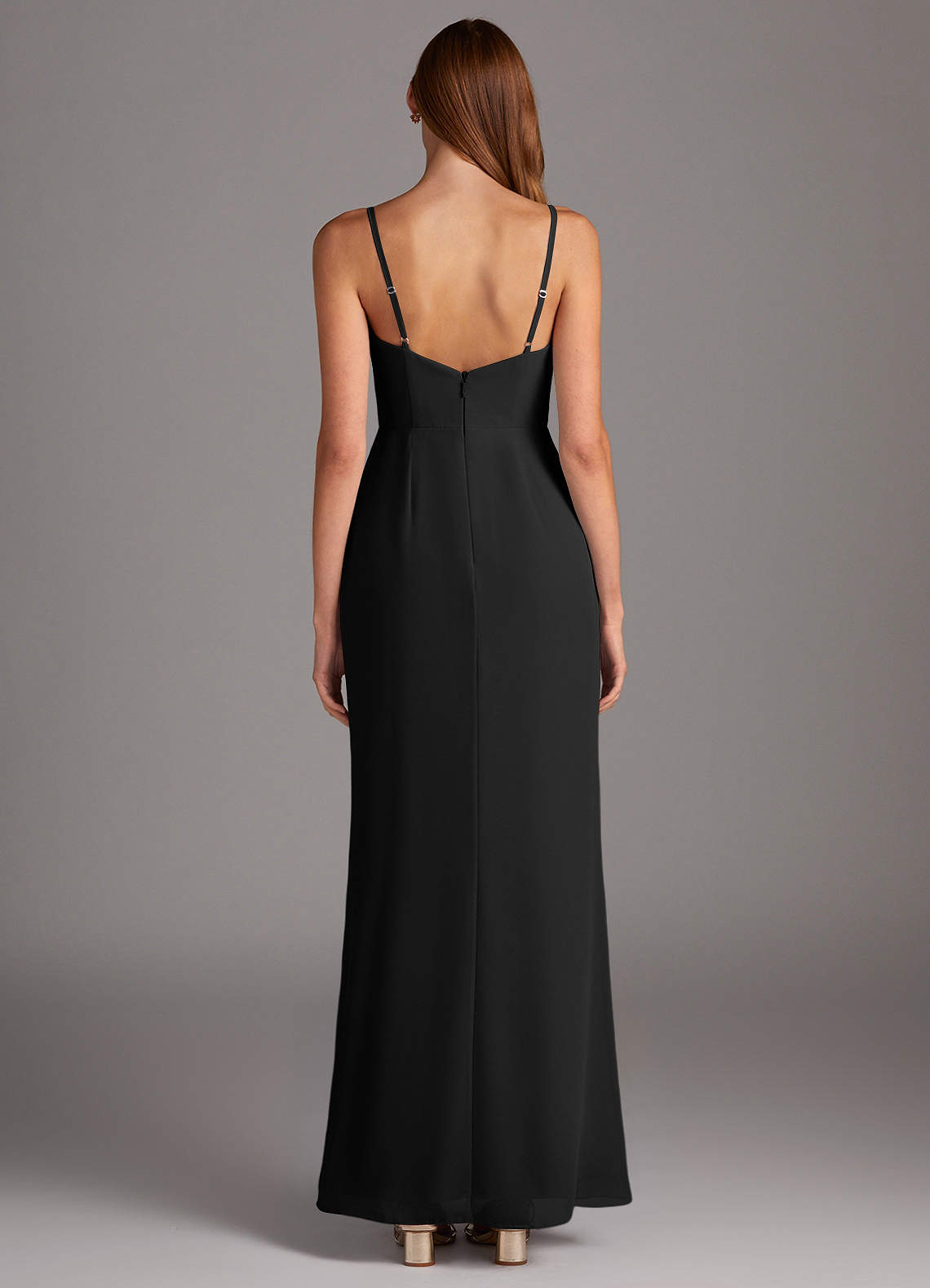 black taffeta bridesmaid dresses Black taffeta A-line dress with crystal embroidery