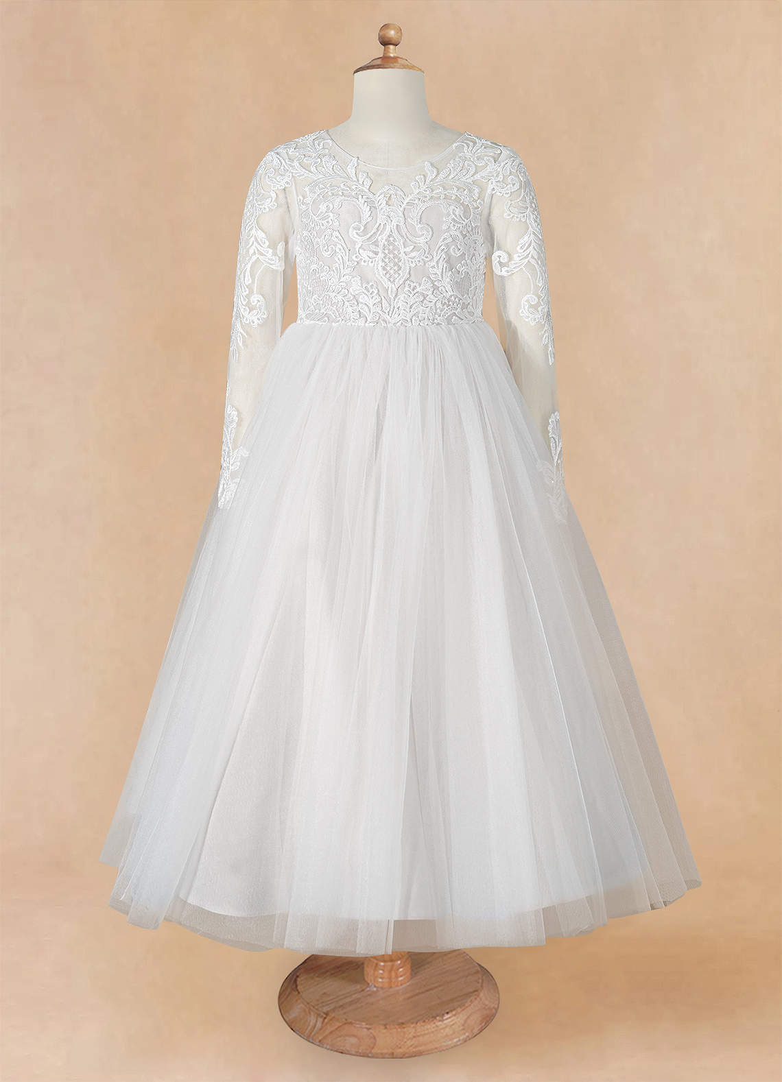 Azazie Elodie Robe Demoiselle D'honneur Fillette Robe Princesse en Dentelle Ivoire image9