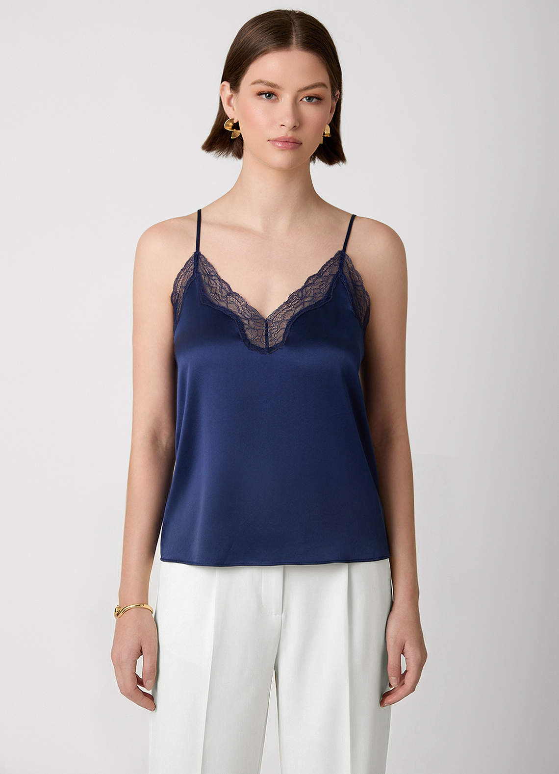 front Koszulka na ramiączkach z jedwabiu 100% nadająca się do prania