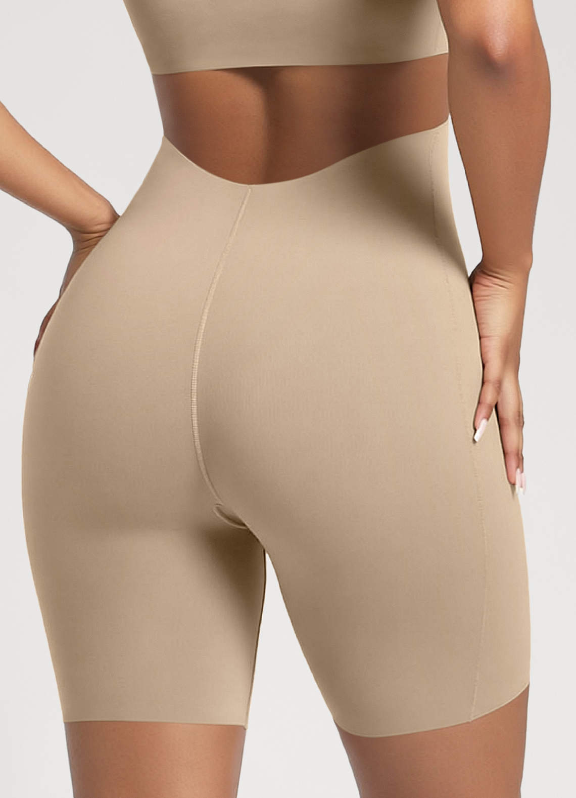 front Buttery-Soft Seamless High-Waist Tummy-Control Shapewear Shorts (Low-Cut Back)