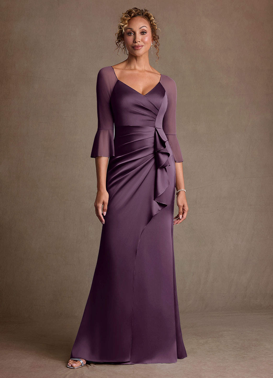 knee length dresses for ladies The Carmen Dress in Mauve Mist 0 / Mauve Mist