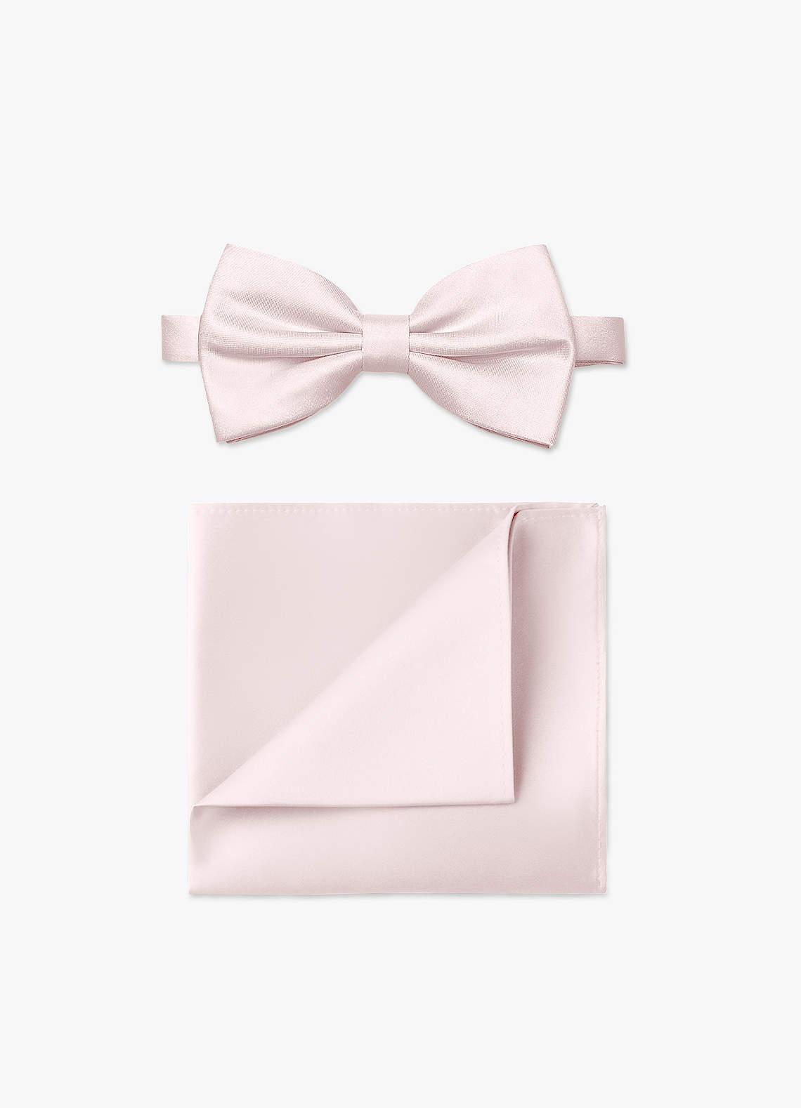 front Matte Satin Bow Tie and Pocket Square Set