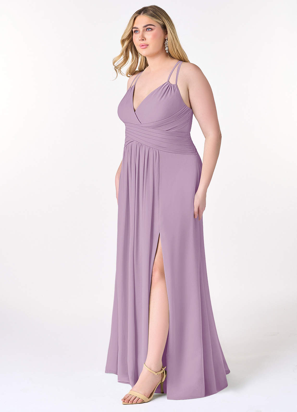 Azazie Farren Bridesmaid Dresses A-Line Convertible Chiffon Floor-Length Dress image1