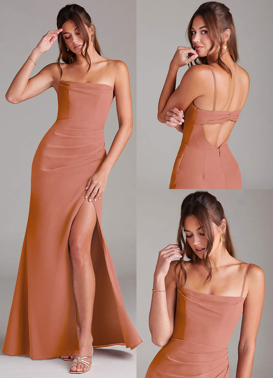 Azazie Leonis Bridesmaid Dresses MAI TAI Sheath Strapless Chiffon Convertible Dress image8