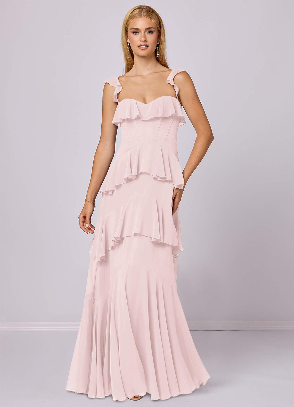 Barbie ♥ Azazie Bridesmaid Dresses A-Line Sweetheart Neckline Chiffon Floor-Length Dress image2