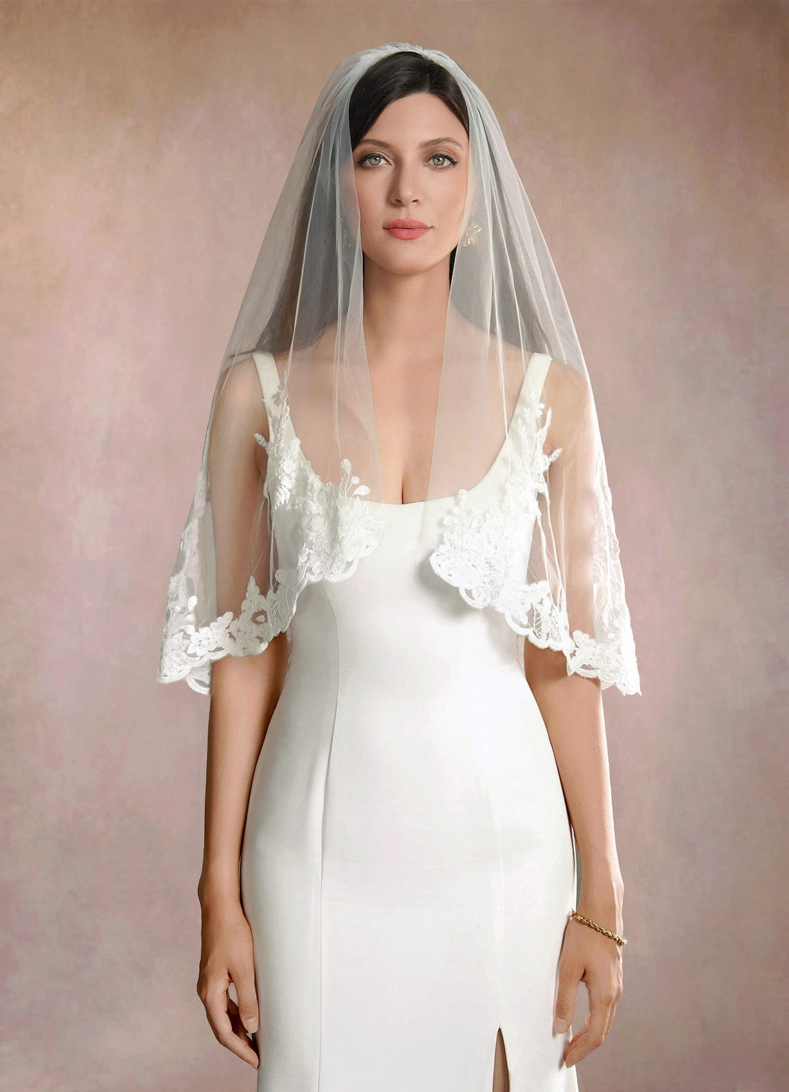 front Charity Lace Waist Veil