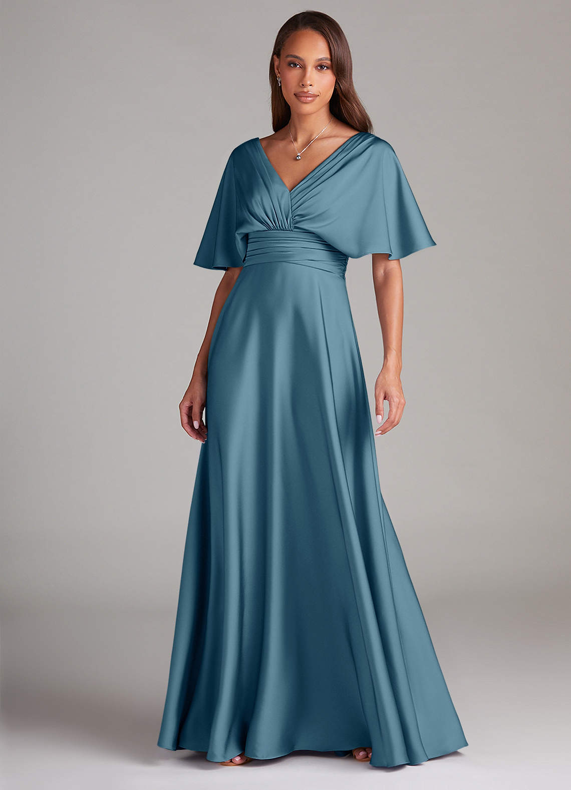 Blue Goddess Pleated Wrap Dress Blue Goddess Pleated Wrap Dress