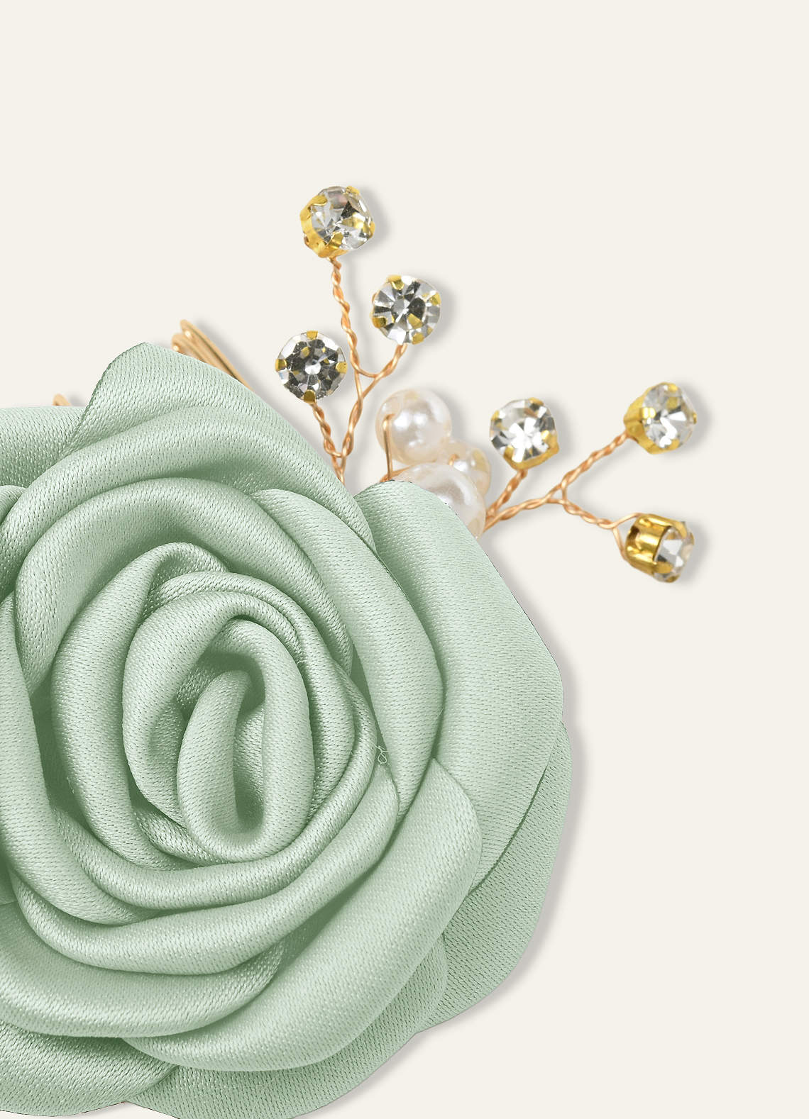 front Matching Color Matte Satin Rose Hairpin Set