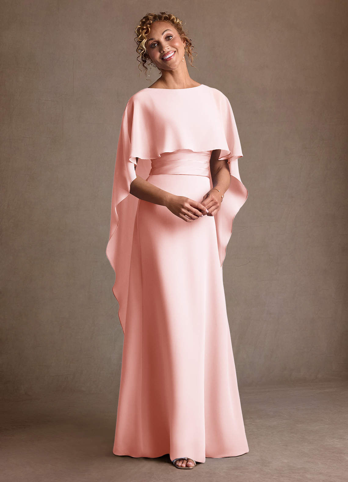 Azazie Marilla Mother of the Bride Dresses Blushing Pink A-Line Pleated Chiffon Dress image5