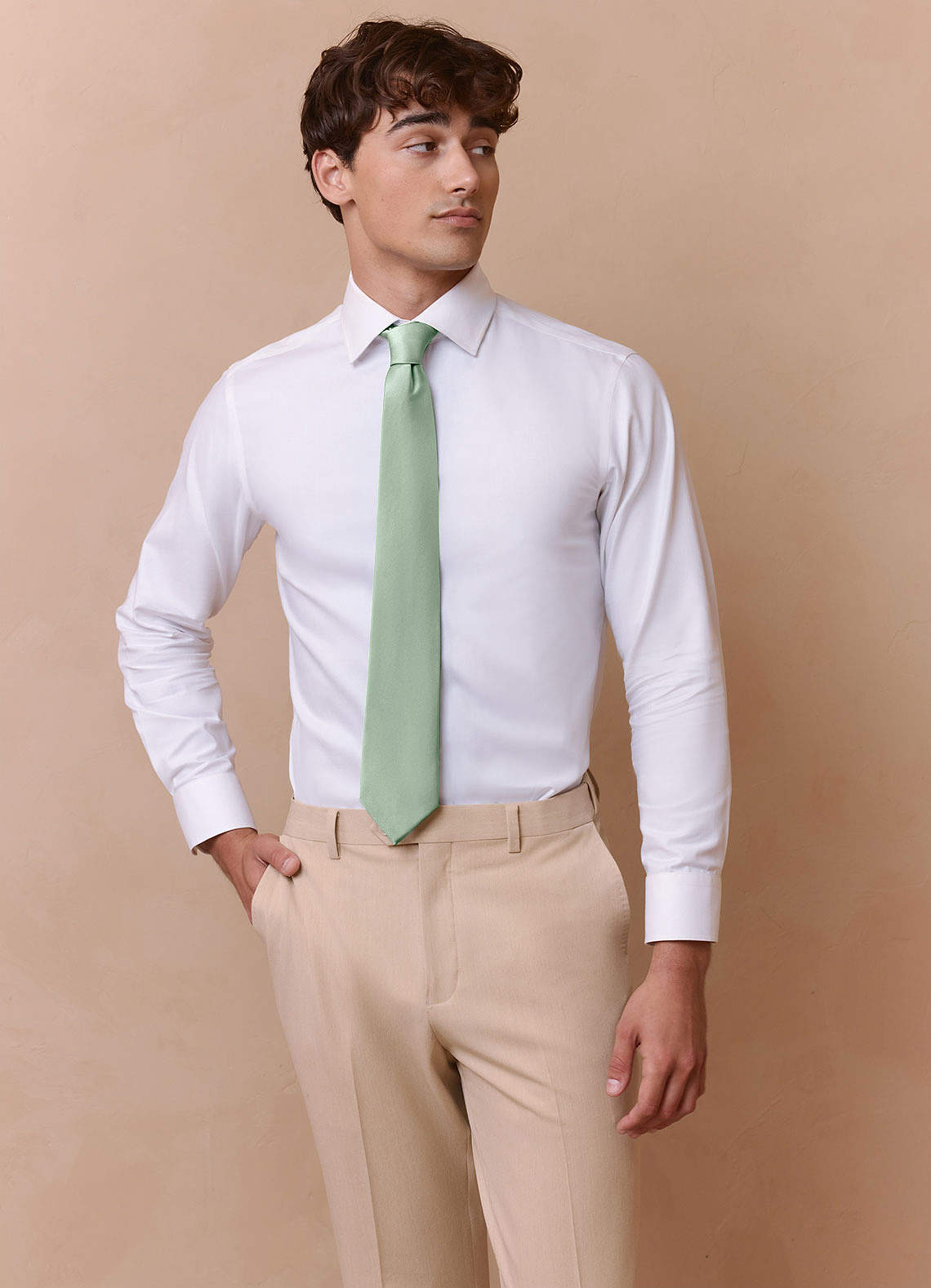 front Stretch Satin Matching Groomsmen Tie Set – 4 Pieces