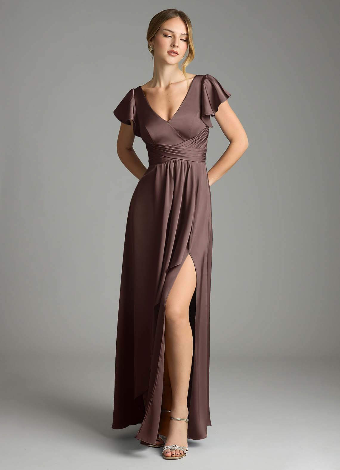 Azazie Omari Ganache Stretch Satin Bridesmaid Dresses | Azazie
