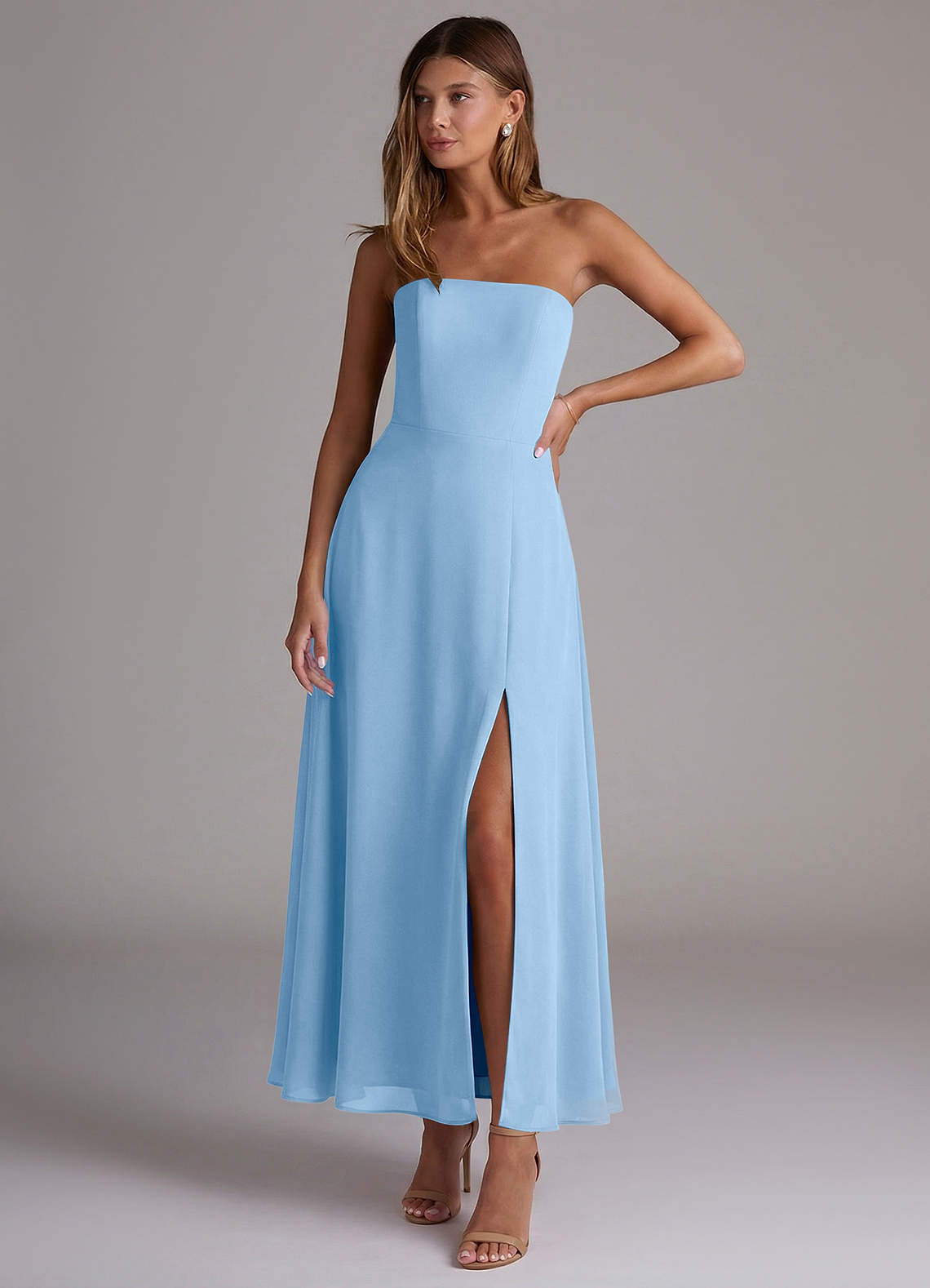 Azazie Wren Powder Blue Chiffon Bridesmaid Dresses
