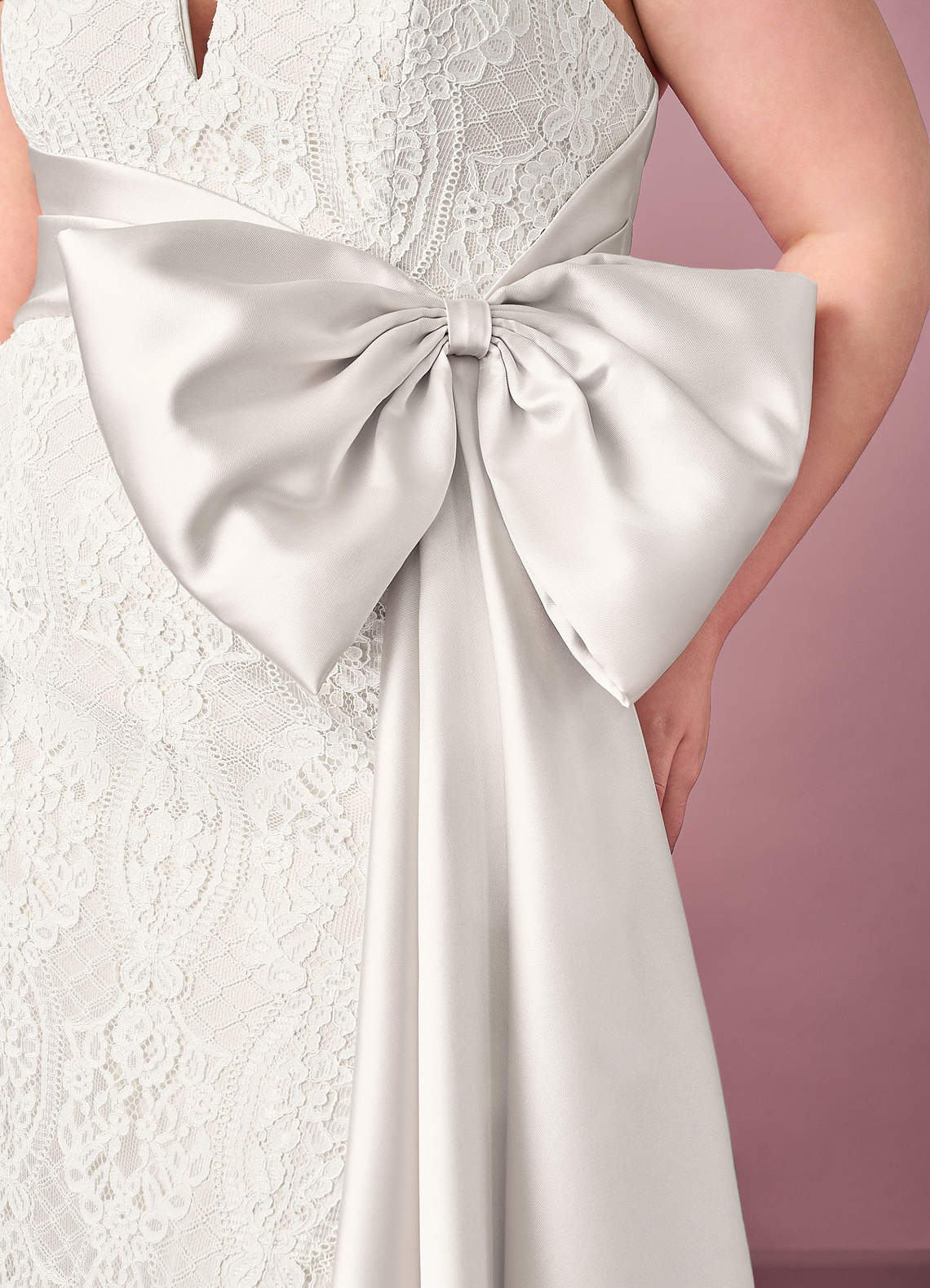 Barbie  Azazie Diamond White Sheath Lace Mikado Dress Ready to Ship |  Azazie