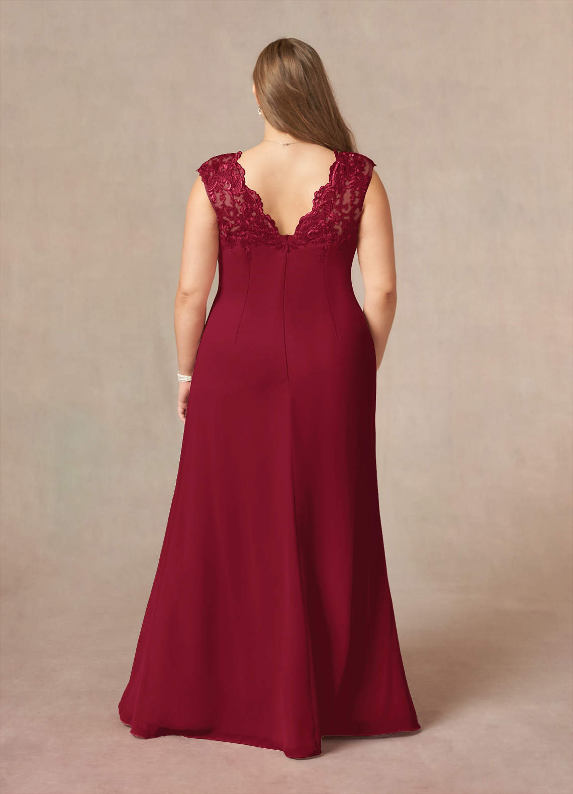 burgundy fall wedding guest dresses Burgundy Bridesmaid Dresses Spaghetti Straps Chiffon Floor Length Wedding Guest Dress with Back Cape Wraps main image 1