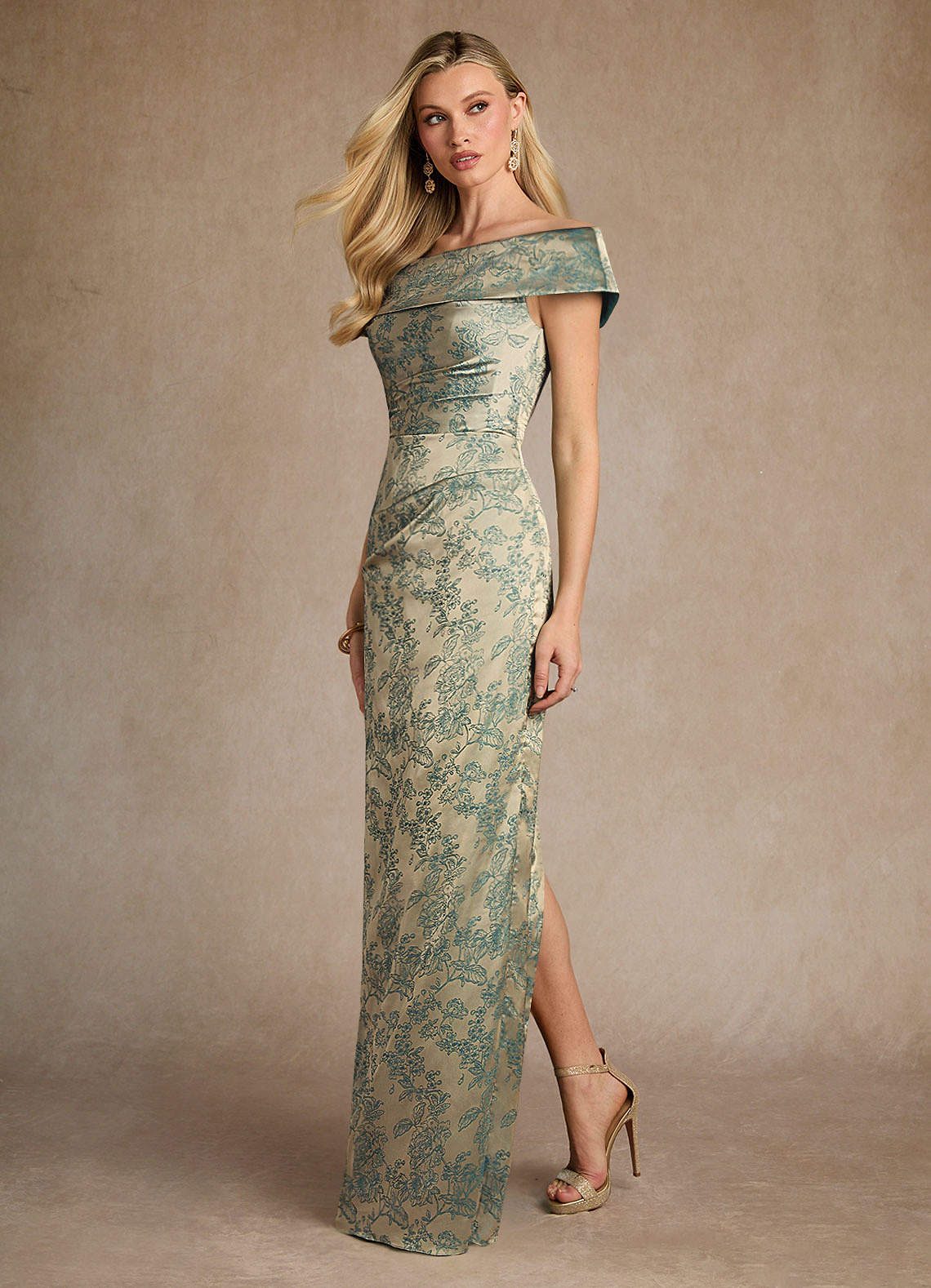 open lace back dress Portia and Scarlett Fit and Flare Prom Dress PS21208