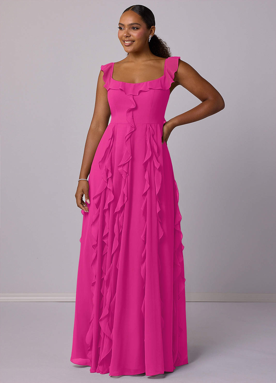 Barbie ♥ Azazie Bridesmaid Dresses A-Line Chiffon Floor-Length Dress with Pockets image8