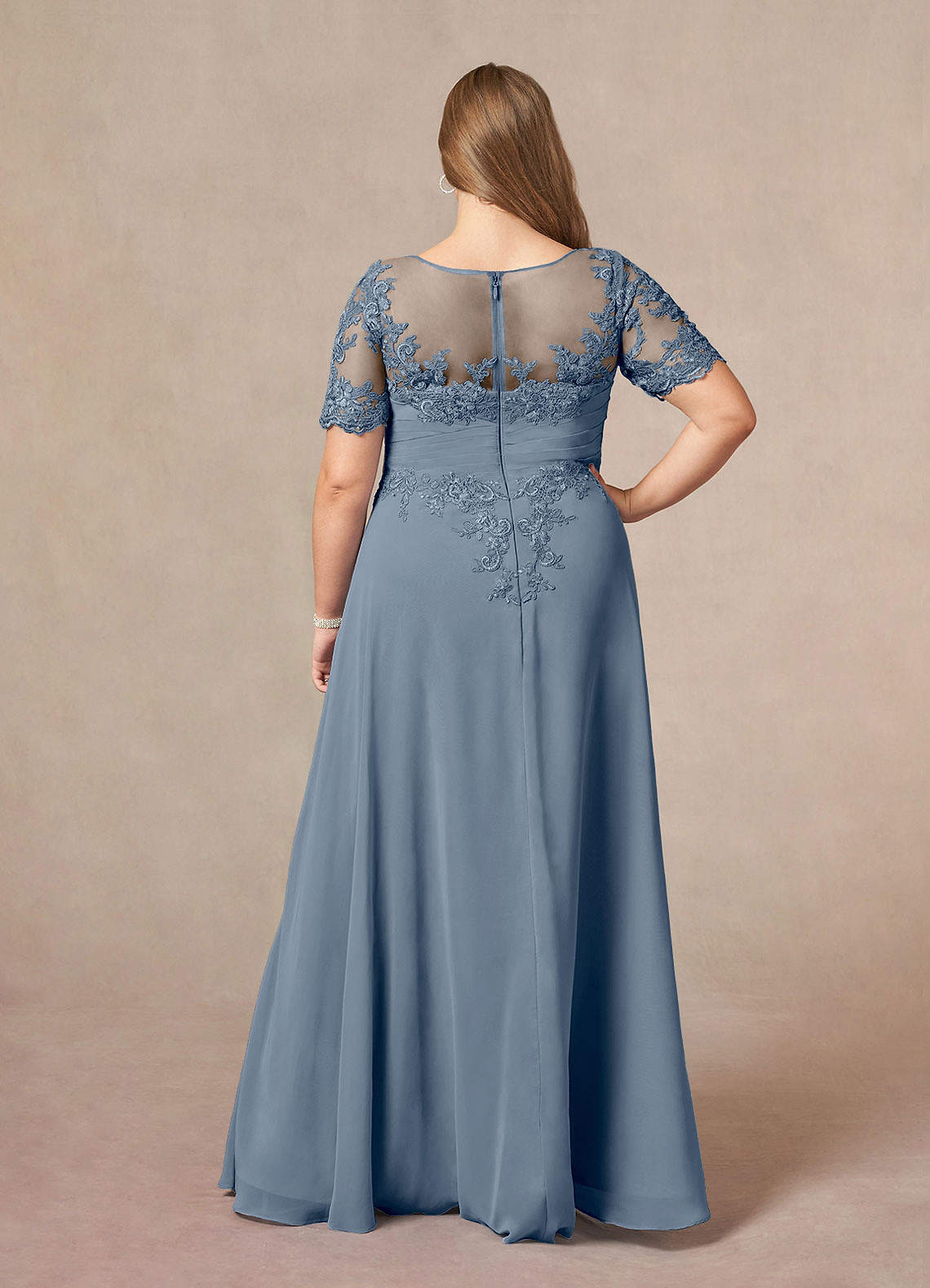 Azazie Raissa Mother of the Bride Dresses Twilight A-Line Lace Chiffon Dress image9