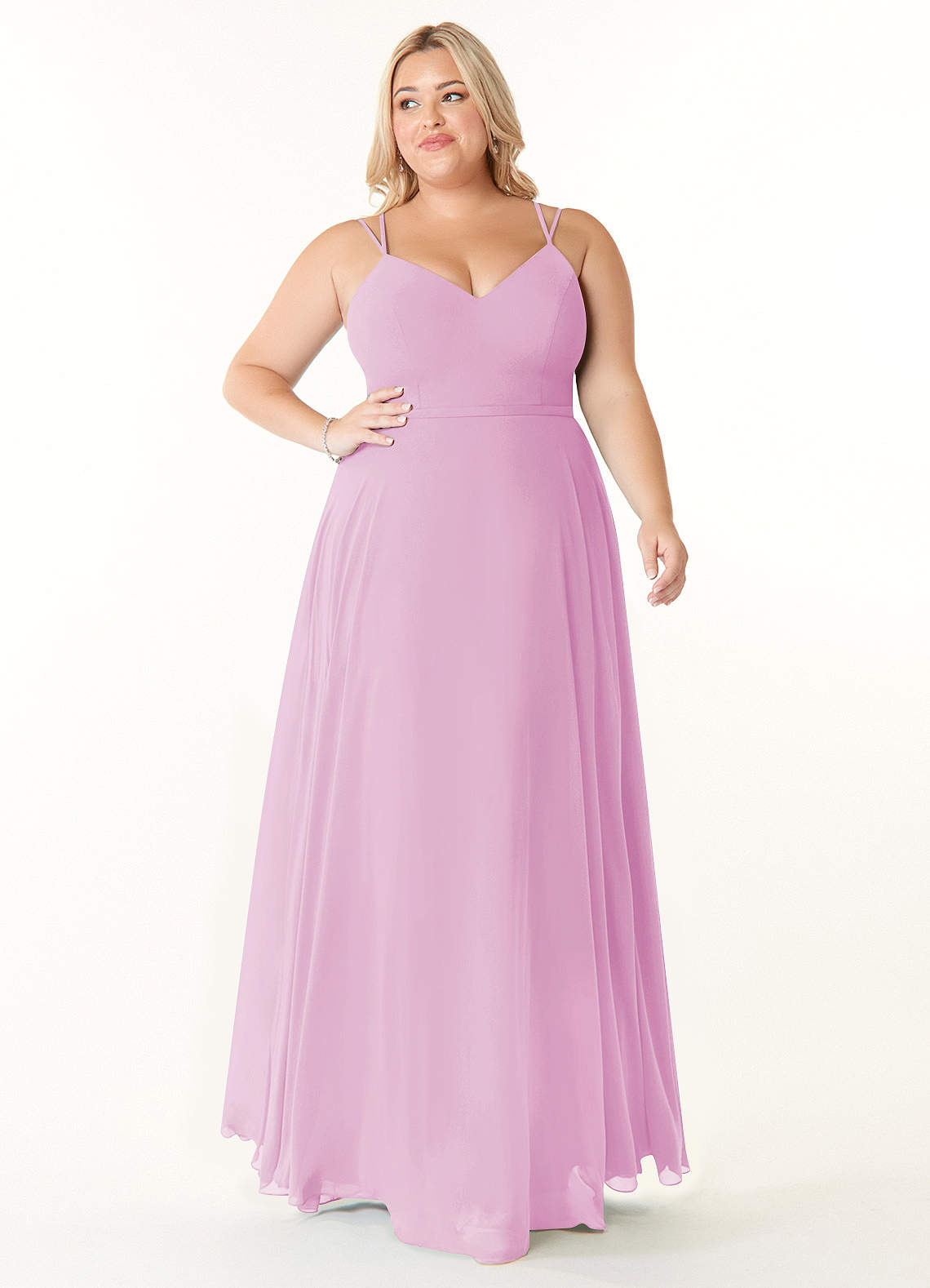 Azazie Janine Candy Pink Chiffon Bridesmaid Dresses | Azazie IE