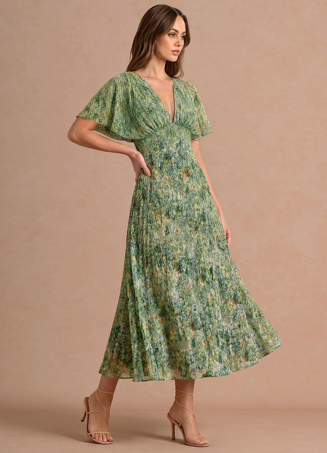 green floral maxi dress Azazie Dresses Column Wedding Guest Formal Semi-Formal Dresses V Neck Ruffles green floral dress zara Almost Famous Blue Rib shopify-collective Hand Wash Cold Taille:XS