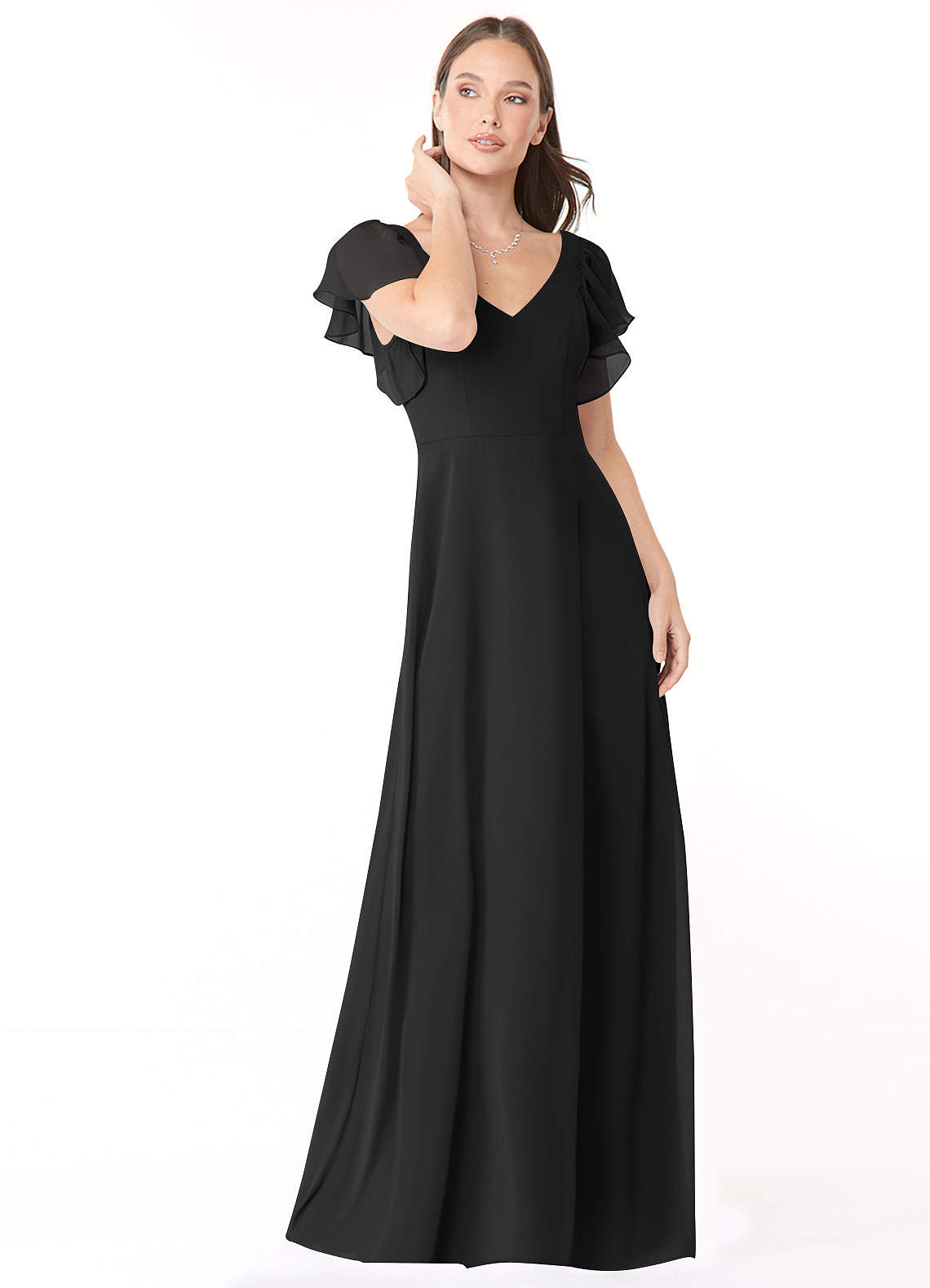 Black Chiffon Ruched Ruffles A Line Homecoming Dress Black Chiffon Ruched Ruffles A Line Homecoming Dress