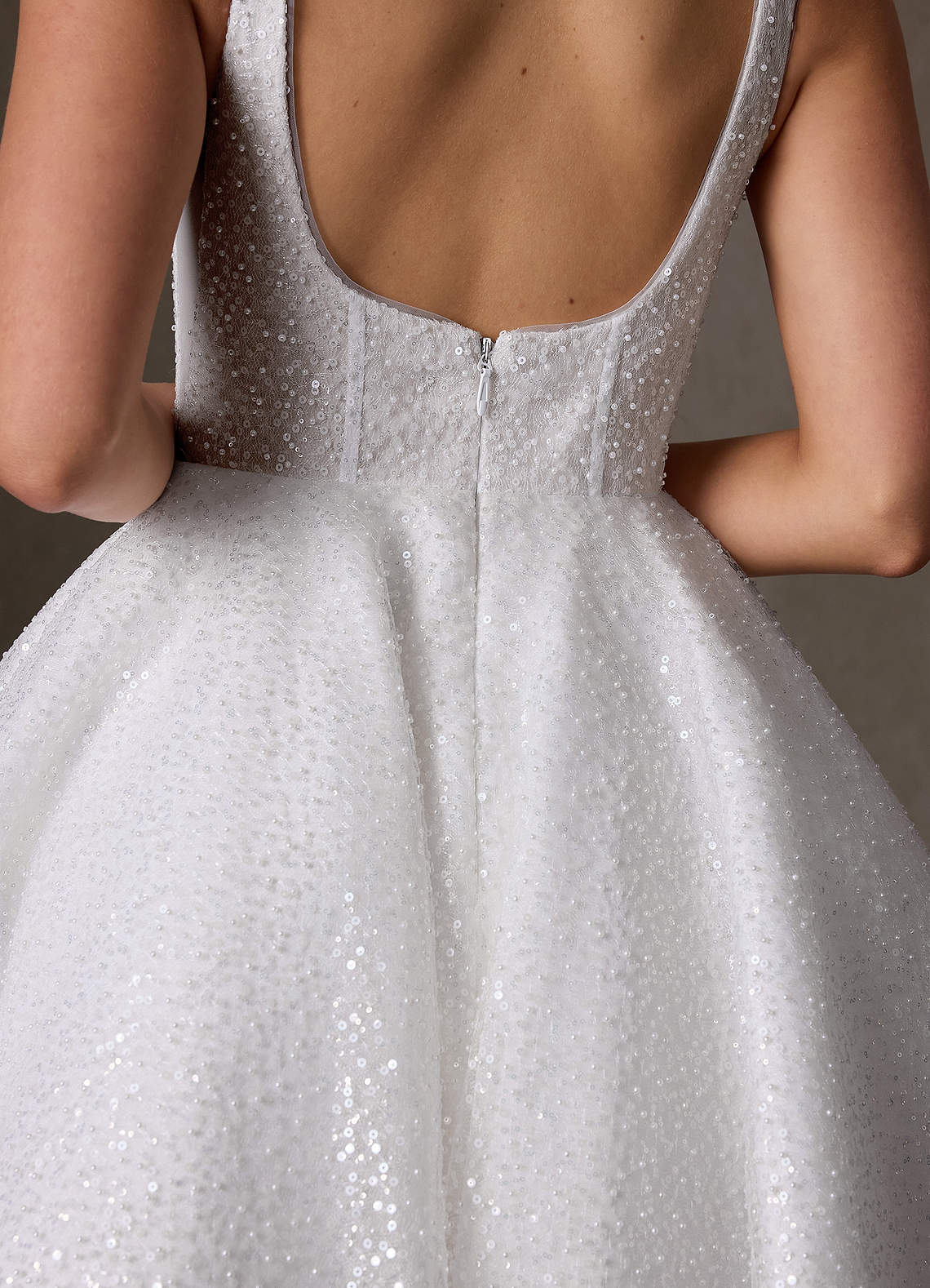 Azazie Avita Robes de mariée Robe Trapèze en Perlage avec poches Blanc De Diamant image6