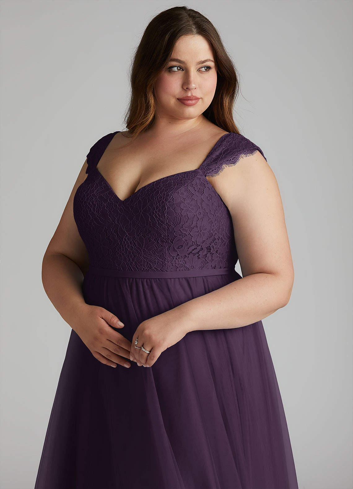 plum colored plus size bridesmaid dresses Off Shoulder Short Sleeve Floor-Length Bandage Bridesmaid Dress