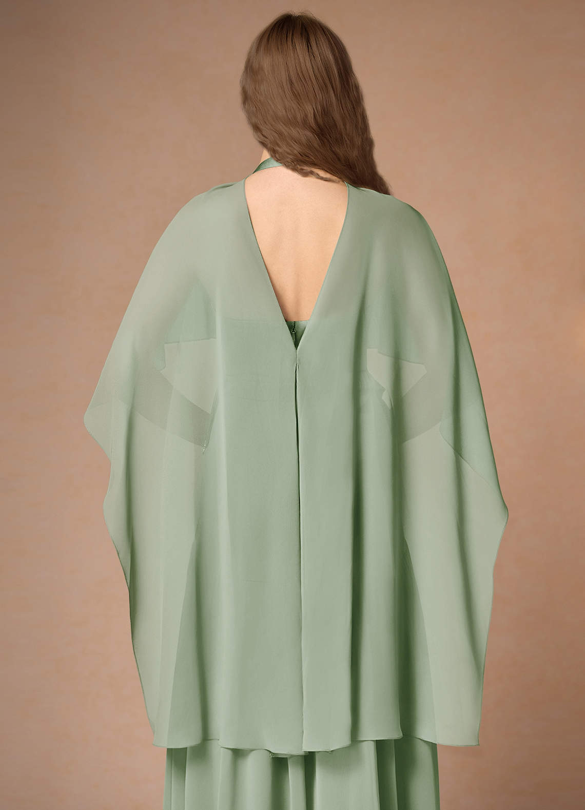 front Azazie Matching Color Chiffon Multiway Cape