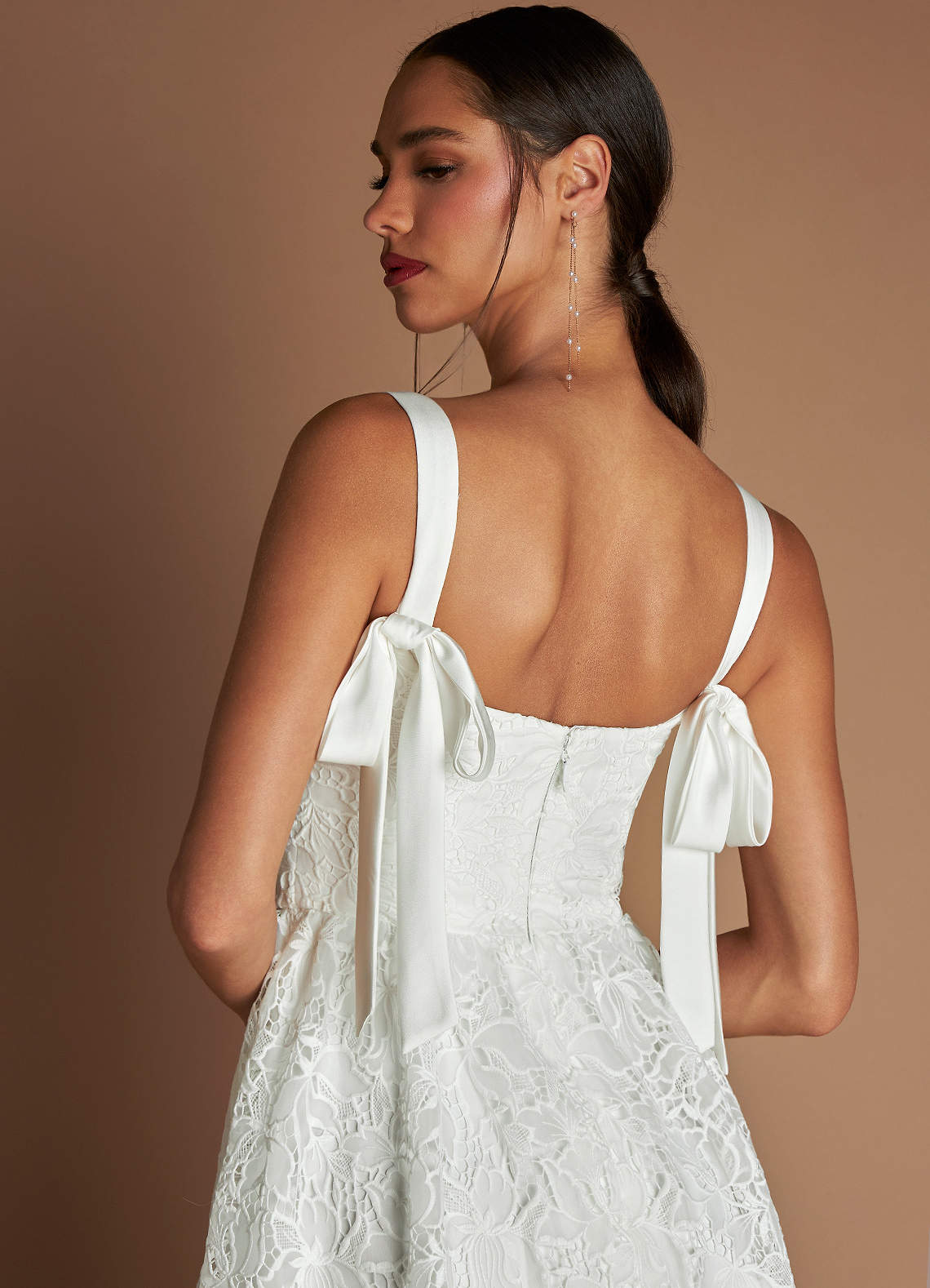 Deia White Bow Midi Dress Ready to Ship | Azazie CA