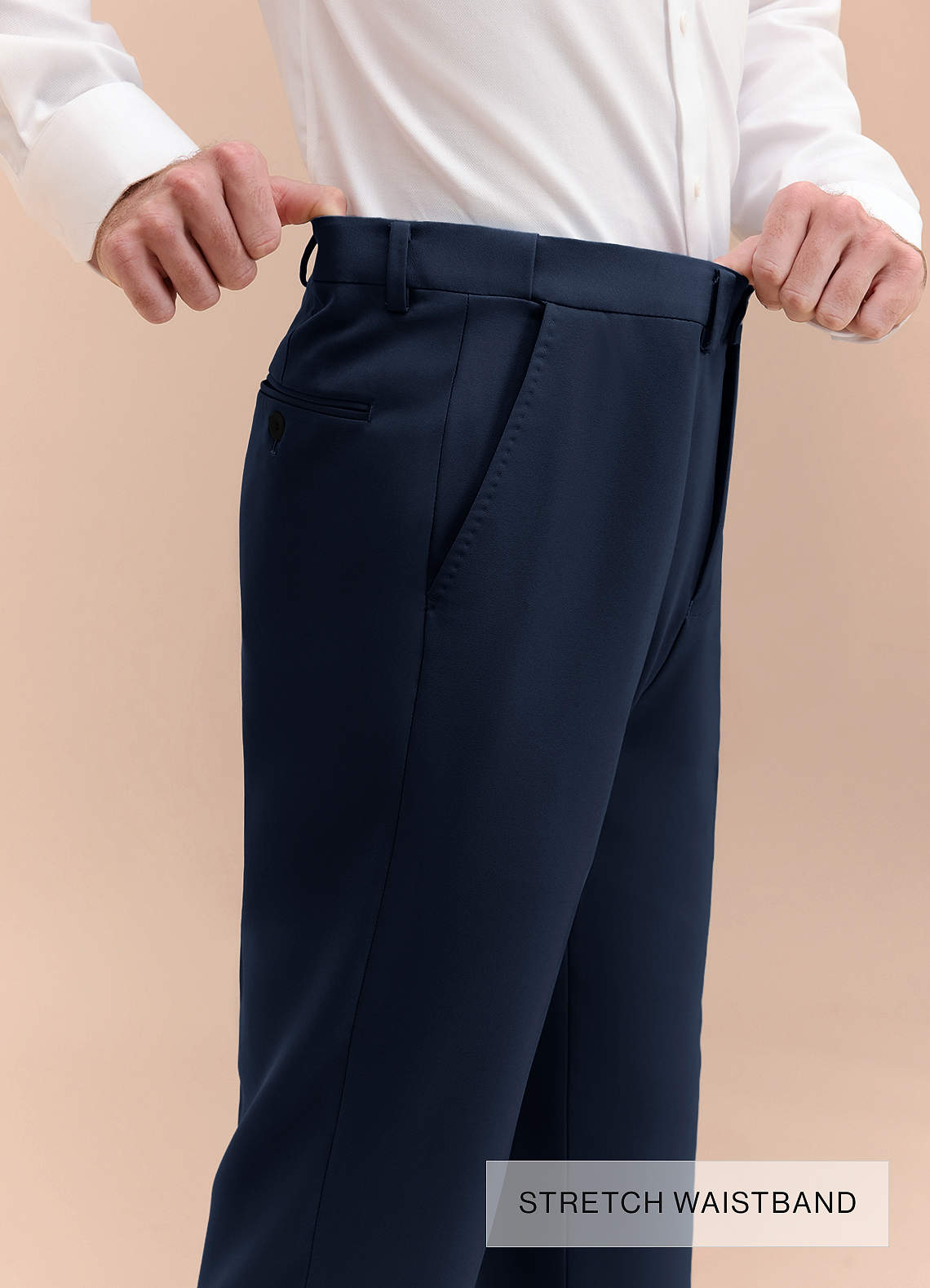 front Ethan Dark Navy Refined Weave Performance Suit