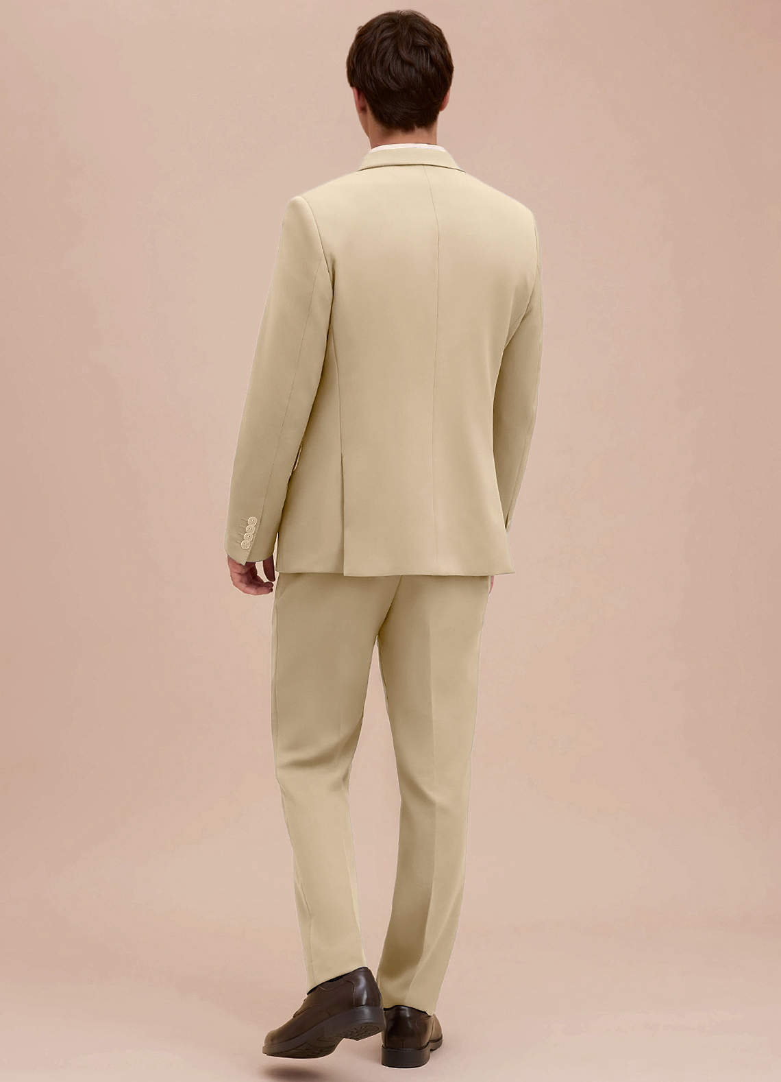 front Ethan Champagne Refined Weave Performance Suit