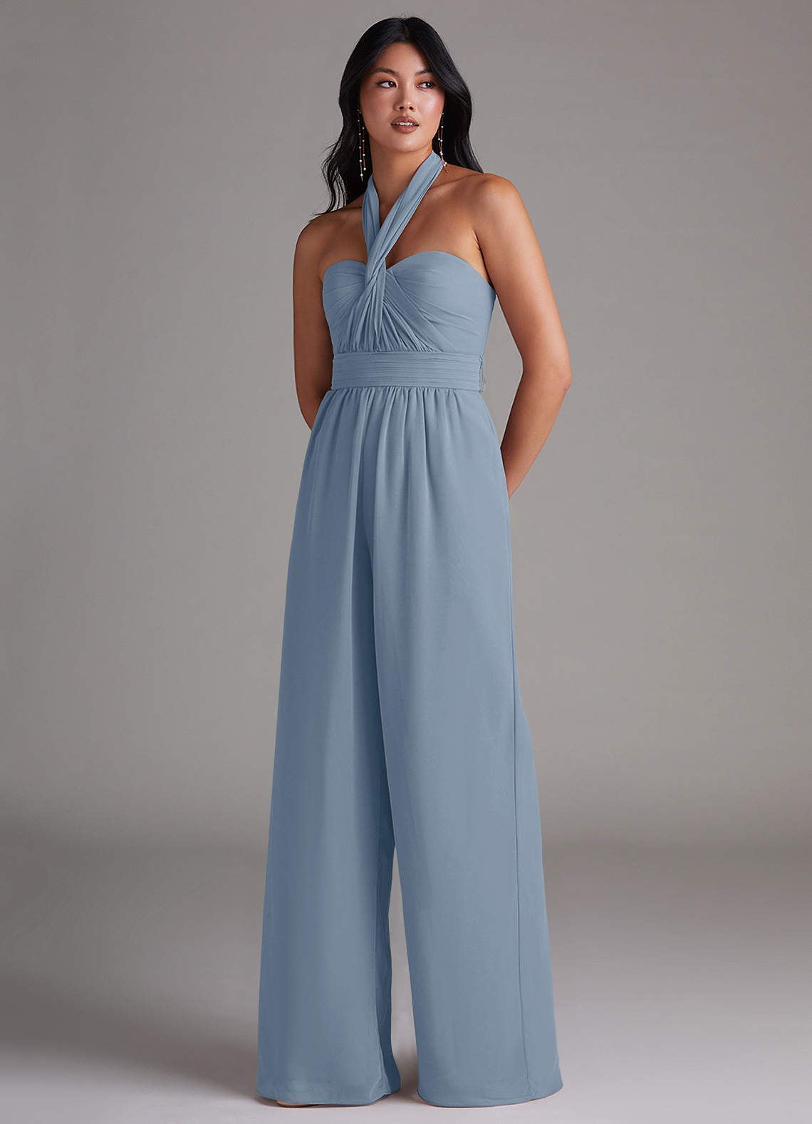 Azazie Lamara Dusty Blue Bridesmaid Dresses | Azazie