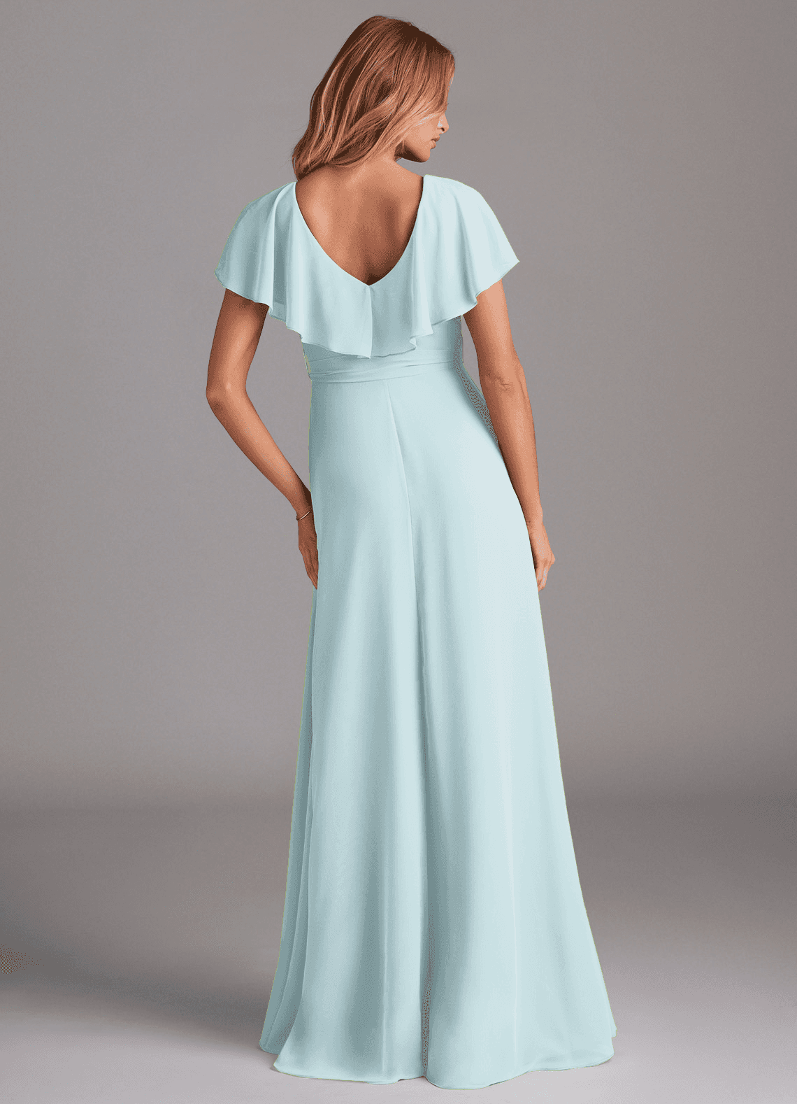 Azazie Lainey Morsiusneito Mekot A-linja taskuilla Sifonki Lattian pituus Pukeutua image6