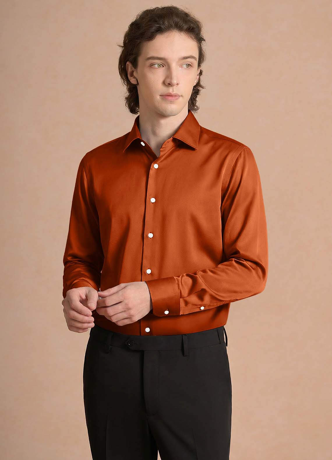 strapless open back dress Burnt Orange Pearl Snap Shirt L/S 2XL / Burnt Orange main image 1