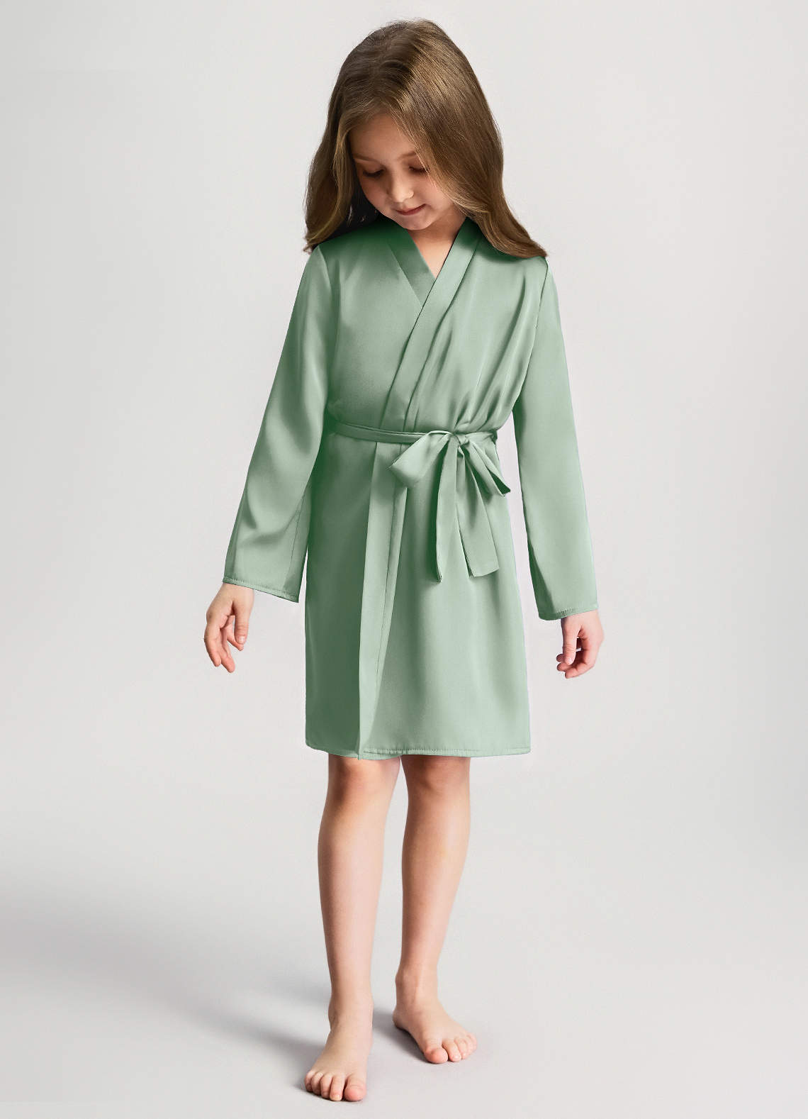 front Bata de satén para niñas