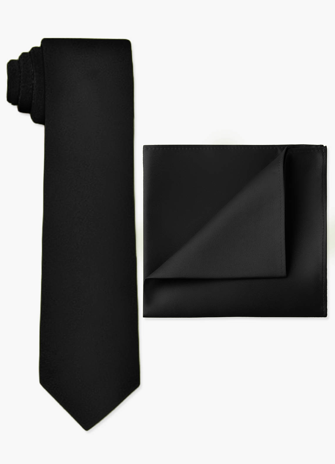 front Matte Satin Wide Tie and Pocket Square Set