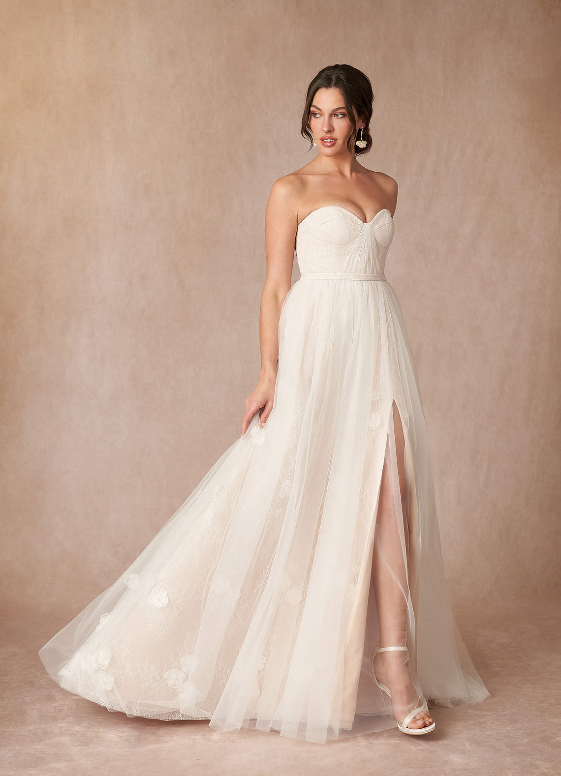 Strapless sweetheart tulle wedding dress cheap