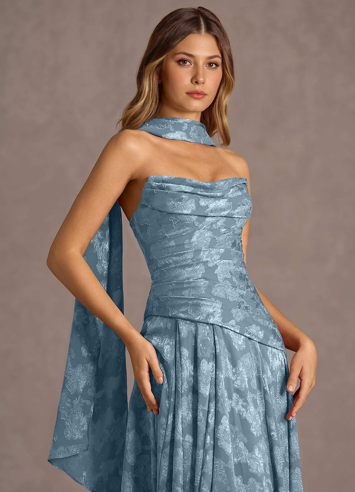 vestido Maxi Azul Empoeirado Gabriela image5