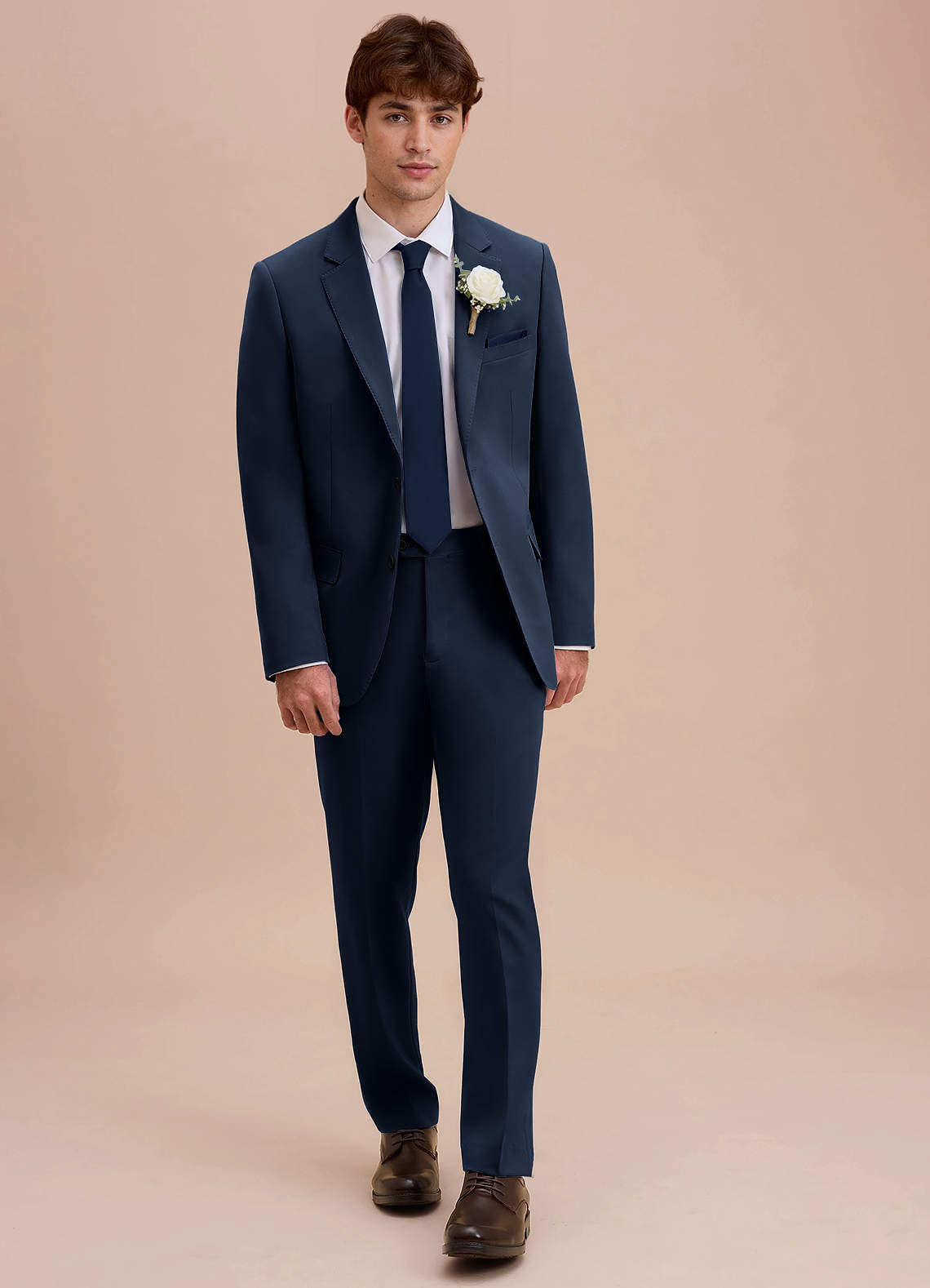 front Ethan Dark Navy Refined Weave Suit