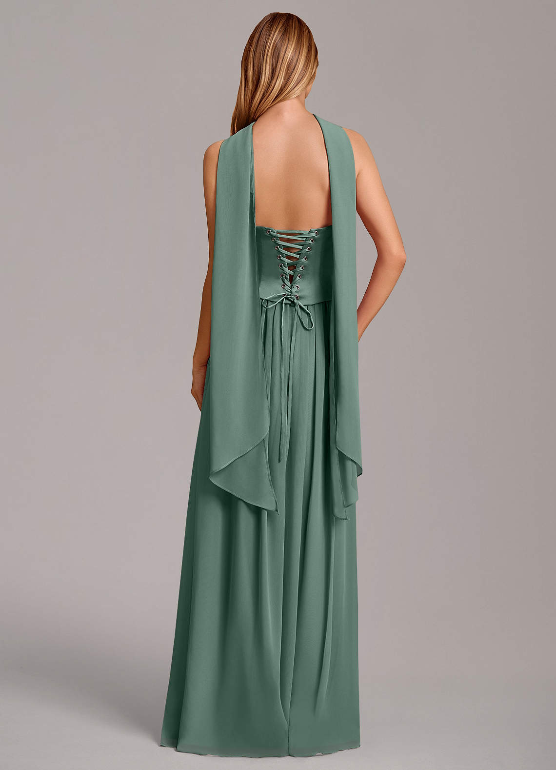 Azazie Cadence Suknie dla druhen Linia A Gorset Satyna elastyczna Do ziemi Sukienka image3