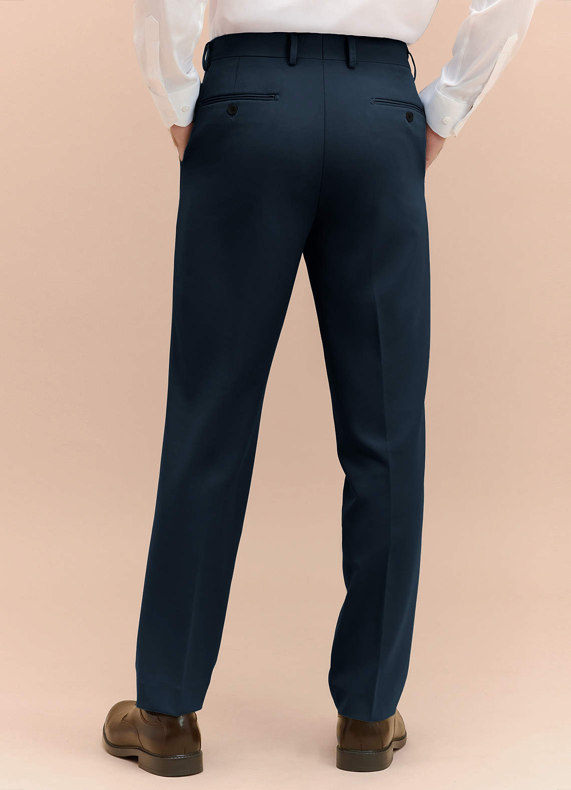 navy blue dress pants slim fit Azazie James Structured Stretch Men's Wedding Suit Size 28 Regular best selling Cream Summer Dresses | Size:Large Long fitting)