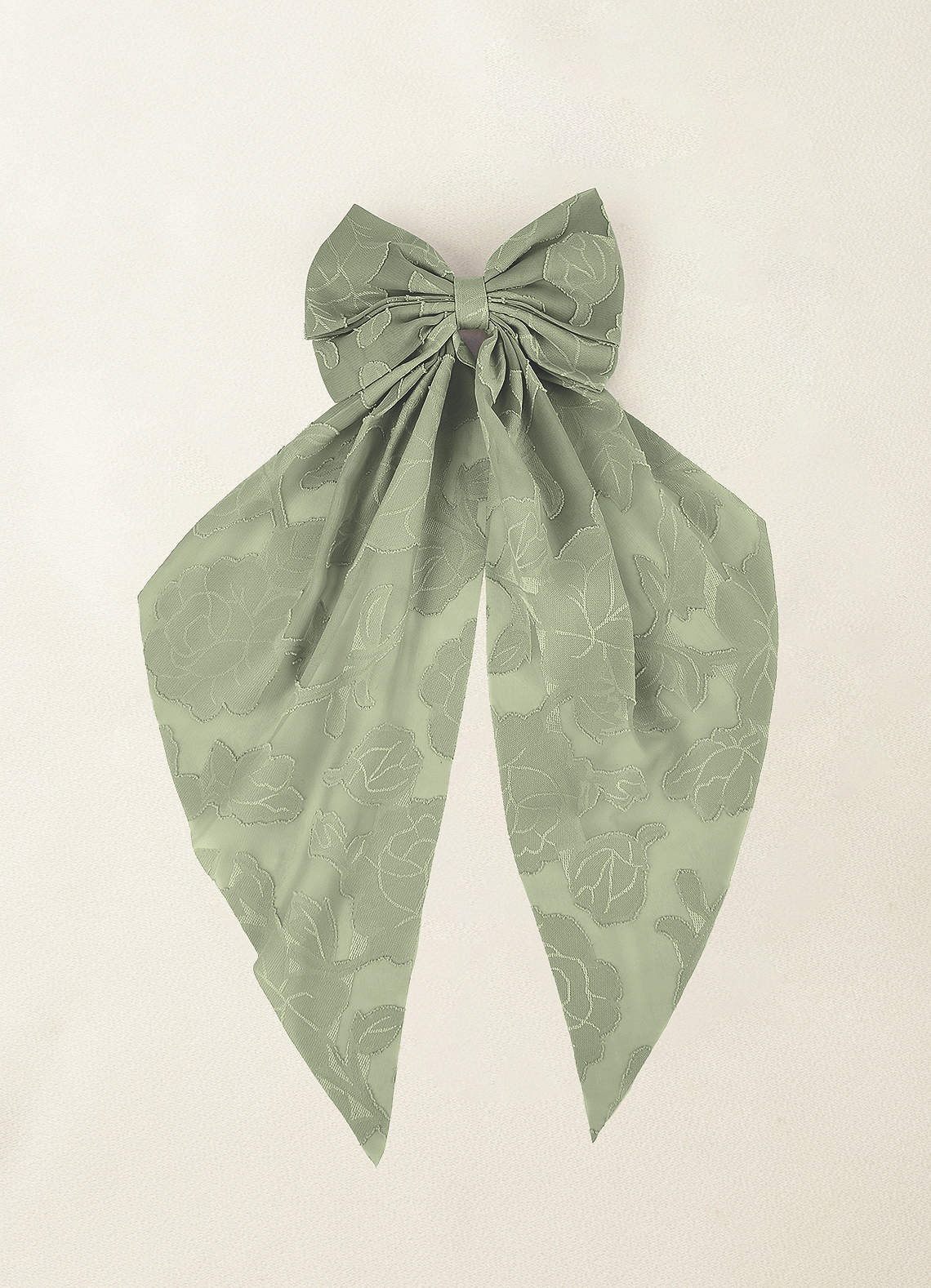 front Matching Color Floral Burnout Bow Hair Clip