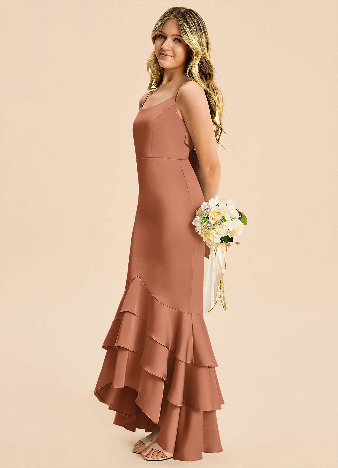 junior bridesmaid dresses uk Azazie Fay Dress in Bronzer little girl bridesmaid dresses