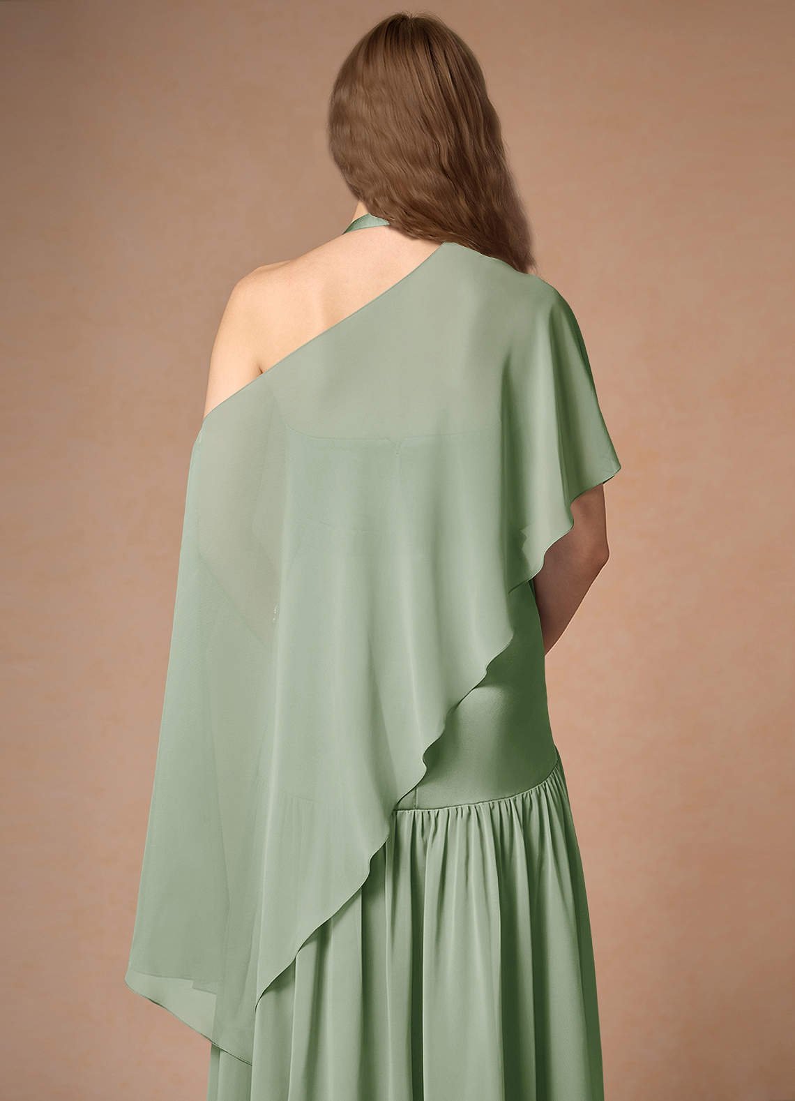 front Azazie Matching Color Chiffon Multiway Cape