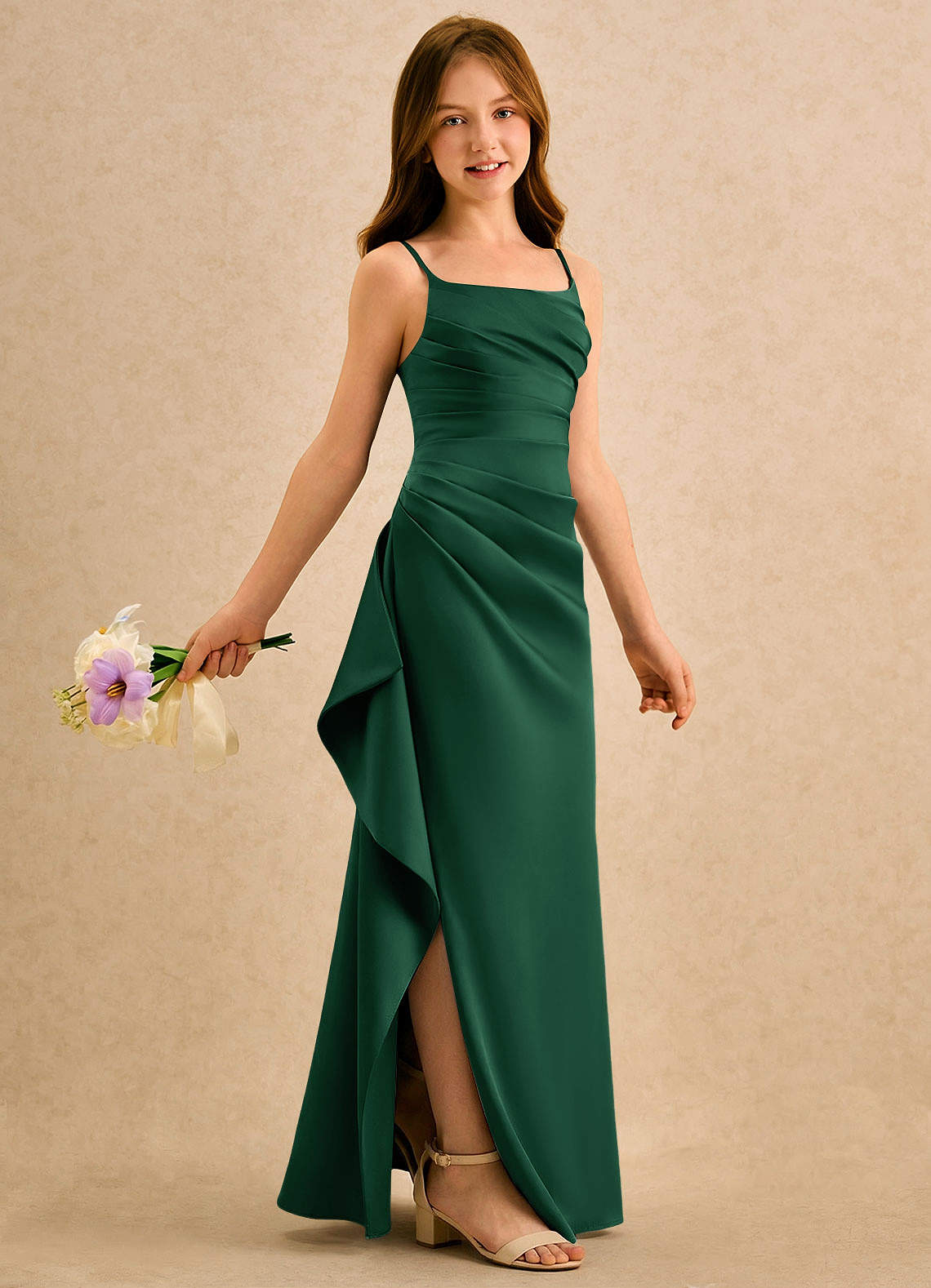 dark green girls dress Gubotare Girls Prom Dress Flower Girls Dress Toddler Kids Girl Wedding Party Lace Embroidered V Backless Sleeveless Tulle Princess Dresses (Dark Green