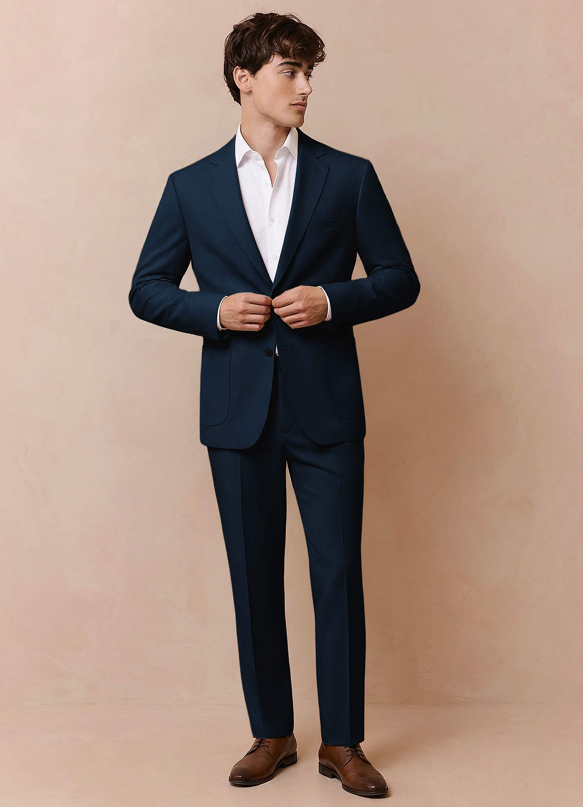 front Owen Blu Navy Giacca da completo leggera e sartoriale
