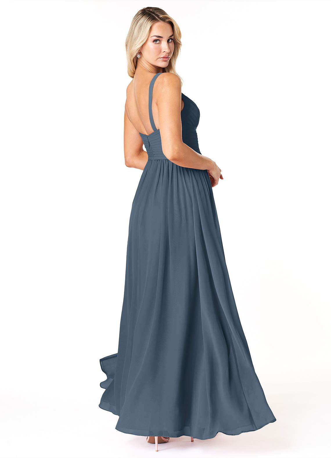 azazie neptune bridesmaid dresses Chanel our beautiful matte satin season:Summer Cosiani Women's Blue Wool Color:Midnight Petals