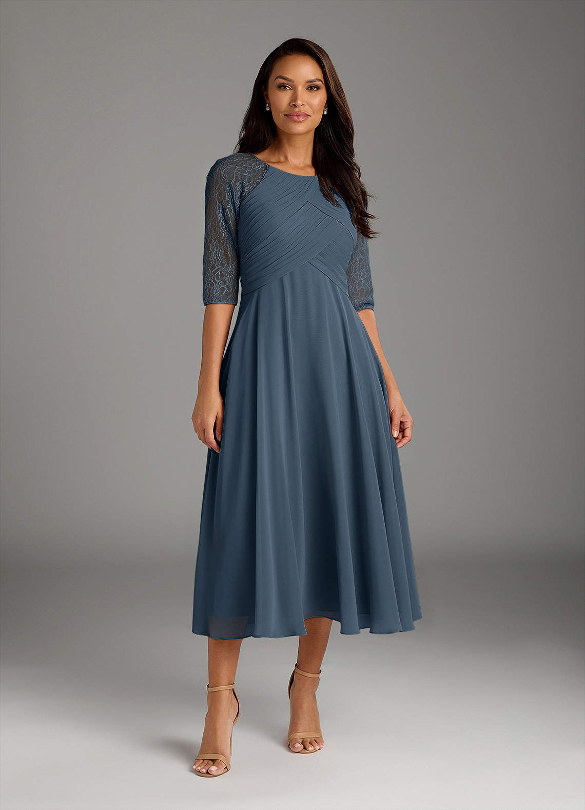 Azazie Dorothea Mother of the Bride Dresses Neptune A-Line Scoop lace Chiffon Dress image1