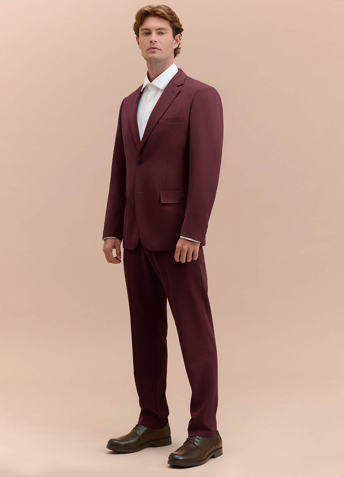 front James Cabernet Structured Stretch Suit